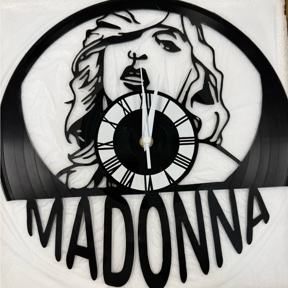 Madonna Black Vinyl Record Wall Clock 🎶 🕰️